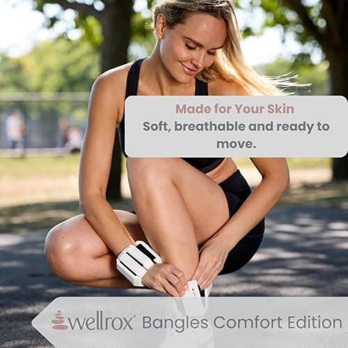 Wellrox Weighted Bangles – Adjustable Ankle and Wrist Weights for Women & Men – Set of Ankle Weights 2 lbs (1 lb Each Wrist Weight) | Weighted Arm Bands for Pilates, Yoga, Running & Walking thumbnail 3