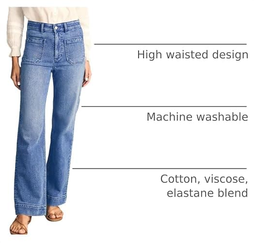 Astylish Women's Wide Leg Jeans High Waisted Denim Pants | Stretchy, Straight Leg Jean, Loose, Trendy, With Pocket thumbnail 4