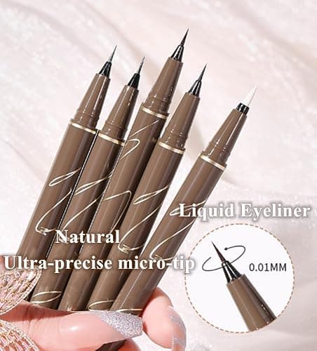 Flüssiger Eyeliner Langanhaltend Pigmentiert Wasserfester, Wischfester Liquid Liner für Augen,Gesicht und Körper (braun) thumbnail 3