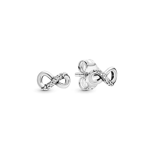 Pandora Moments Women's Sterling Silver Sparkling Infinity Stud Earrings - Image 1