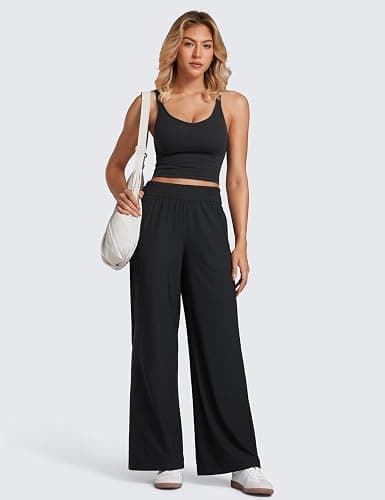 CRZ YOGA Lightweight Drapey Wide Leg Casual Pants for Women 30" - Flowy Travel Work Loose Fit Summer thumbnail 4