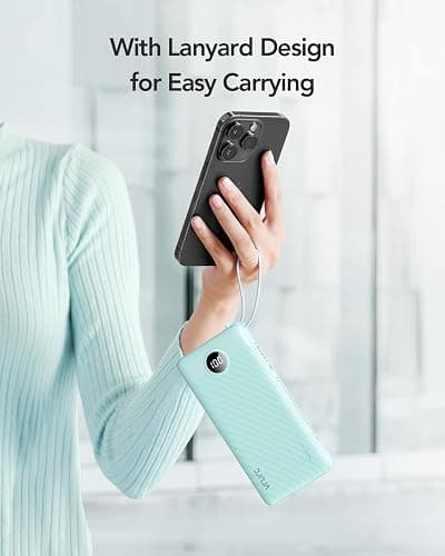 VRURC Portable Charger for iPhone, Compact Travel Power Bank 10000mAh, USB C Battery Pack 4 Outputs 3 Inputs, Slim Phone Charger with Cables for iPhone 17 16 15 14 13,Samsung Galaxy-Green(1 Pack) thumbnail 7