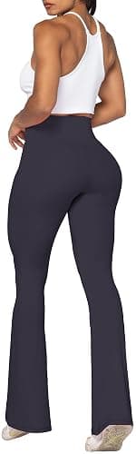 Sunzel Flare Leggings, Crossover Yoga Pants with Tummy Control, High-Waisted and Wide Leg thumbnail 6