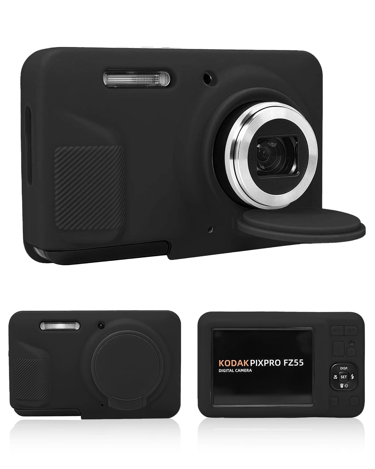 T Tersely for Kodak PIXPRO FZ55 Case - Soft Silicone Protective Cover, Anti-Scratch, Slim Fit & Lightweight, Perfectly Snug for Your Camera (Black) - Image 1