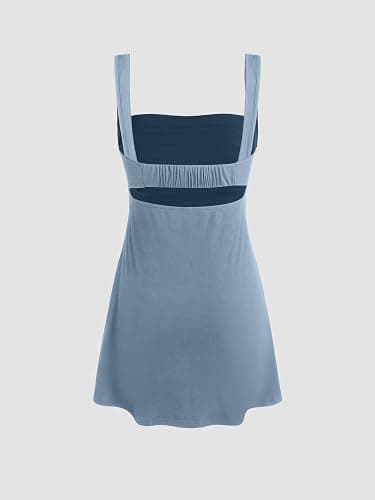 CIDER Women's Summer Floral Sun Dress Cute Square Neck Sleeveless Mini Dresses Trendy thumbnail 5