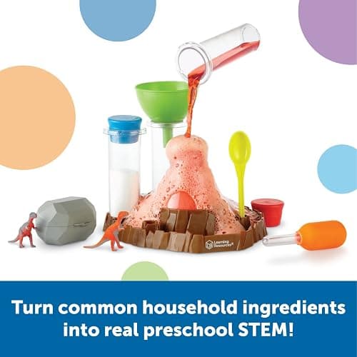 Learning Resources Forschungslabor „Blubbernder Vulkan“ für Vorschüler, ab 4 Jahren, Kinder-Chemiebaukasten mit schäumender Reaktion, Mint-Spielzeug für Kinder, 13-teilig thumbnail 3