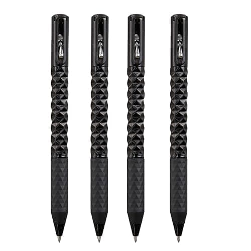4pcs Geometric Deformation Pen Funny Geometric Metal Crinkle Pen Geometric Deformation Ballpoint Pen Geometric Diamond Deformation Gel Pen for Writing and Drawing, Gifts for Christmas (Black) - Image 1