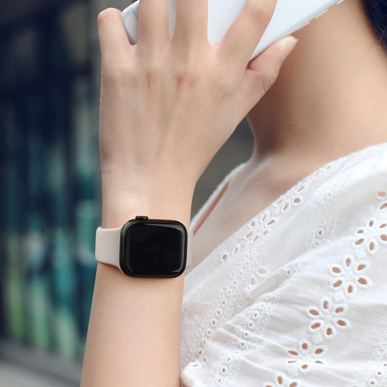 [4 Pack]Silicone Bands for Apple Watch Bands Women Men 49mm 45mm 44mm 42mm 41mm 40mm 38mm, Soft Adjustable Comfortable Replacement Sport Strap for iWatch UltraWatch Series 10/9/8/7/SE/6/5/4/3/2 thumbnail 7