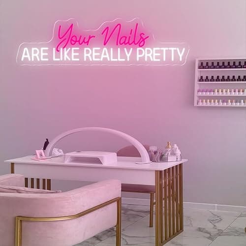 Large Your Nails Are Like Really Pretty Neon Light, Customizable Size, LED Neon Signs with Remote Dimmer, Neon Light for Salon Decor, Dimmible Business Sign for Nails Room thumbnail 6