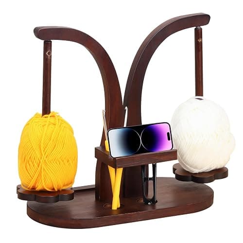 Yarn Holder for Crocheting, Magnetic Yarn Holder, Wood Rotary Yarn Spool Holder,Portable Wrist Yarn Holder, Holder Gifts for Crochet Lovers - Image 1