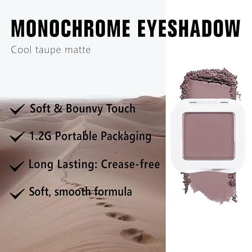 Kaely Taupe Single Eyeshadow Makeup, Blendable Neutral Powder Eye Shadow for Older Women, Lavender Plum Purple Mauve Matte Eyeshadow Palette for Green Eyes Pigmented Waterproof, sombras para ojos, 05 thumbnail 3