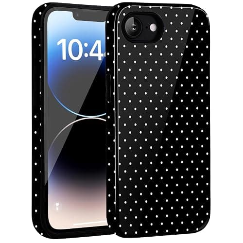 Amzfield Compatible with iPhone 16e/17e Case Cute Polka Dot Aesthetic for Women Girls Simple Chic Girly Dual Layer Hybrid Protection Elegant Case for iPhone 16e for iPhone 17e-Black thumbnail 7
