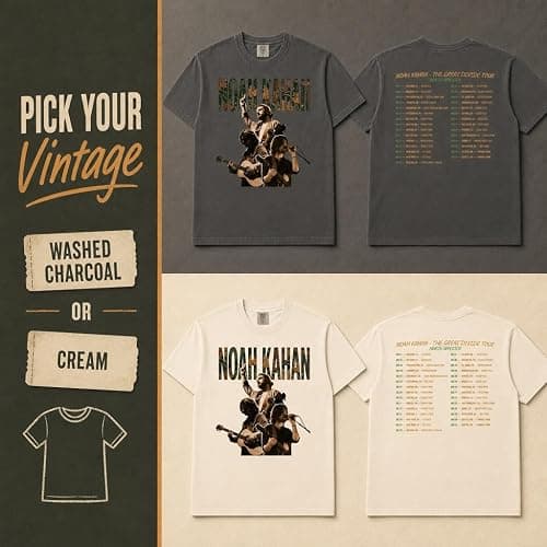 Folk Music Vintage Concert Photo Collage Garment-Dyed Retro Graphic Tee | Pre-Shrunk, True-to-Size Unisex Fit - Full Tour Date Backprint - Concert Keepsake Gift thumbnail 5