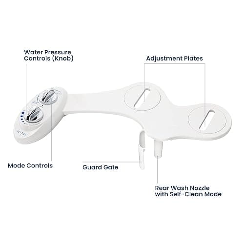 LUXE Bidet NEO 120 - Single Nozzle, Self-Cleaning, Non-Electric Bidet Attachment for Toilet Seat, Adjustable Water Pressure, Rear Wash (White) thumbnail 8