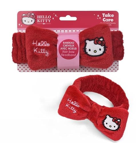 Mädchen Stirnband mit Schleife – Flauschiges Haarband mit Hallo Kitty – Rosa Haarreif für Kinder – Weiches Kopfband für Gesichtspflege, Make-up & Spielspaß - Hallo kitty - 1 stück (1er Pack) - Image 1