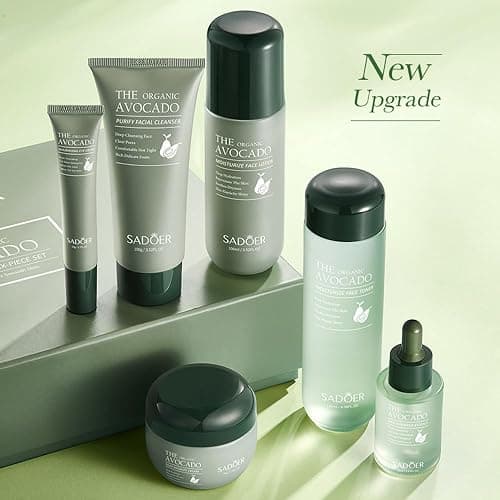 7pcs Avocado Skincare Kit, Skin Care Gift Set with Facial Cleanser, Toner, Lotion, Face Serum, Face Cream, Eye Cream, Lip Balm For Hydrating Skin Anti-Aging Skin For Women Teen Girls (7 Count) thumbnail 8
