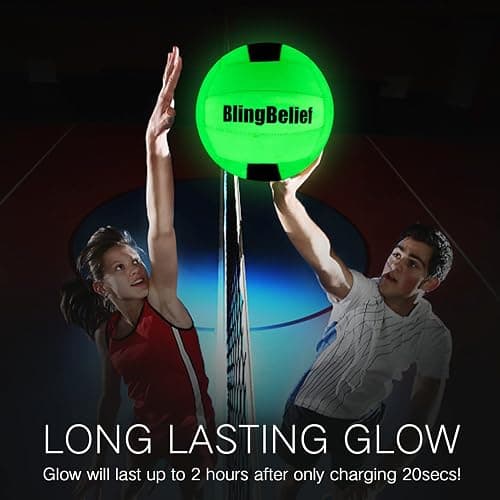 blingbelief Super Bright Glow in The Dark Baseball,Soccer Ball,Volleyball,Football, Light Up Luminous Baseball, Official Size and Weight Football, Recreational Use Practice Volleyball thumbnail 5