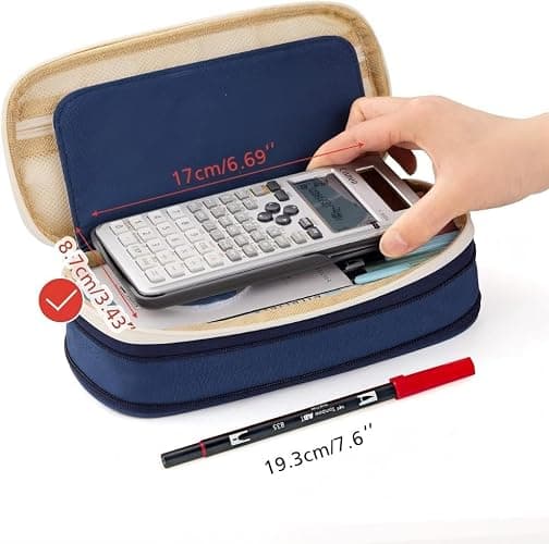 EASTHILL Big Capacity Pencil Pen Case Office College School Large Storage High Capacity Bag Pouch Holder Box Organizer Blue thumbnail 6
