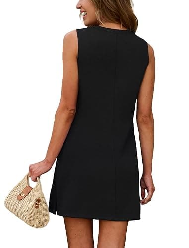 WIHOLL Casual Dresses for Women Crewneck Sleeveless Tank Dress Summer Spring Boho Vacation Clothes thumbnail 5