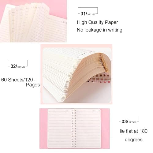 SHIDESHIN 4 Pack Cute A5 Spiral Notebooks Kawaii Rabbit Journals, 8.3" x 5.9" Lined Paper Notebook College Ruled Journals Easter Day Gift School Supplies for Kids Girls Teens thumbnail 6
