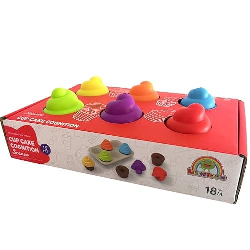 Cupcake Toy Toddler Toy Learning Colors and Shape-Shape Sorting Toys for Toddlers-Geometry Manipulatives Toddler Sensory Toys for kids 1-3 - child Montessori Toys for 18 month old girls boys thumbnail 8