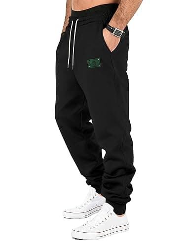 TAFLE Men's Fleece Sweatpants Warm Winter Pants Athletic Drawstring Jogger Pants with Pockets thumbnail 2