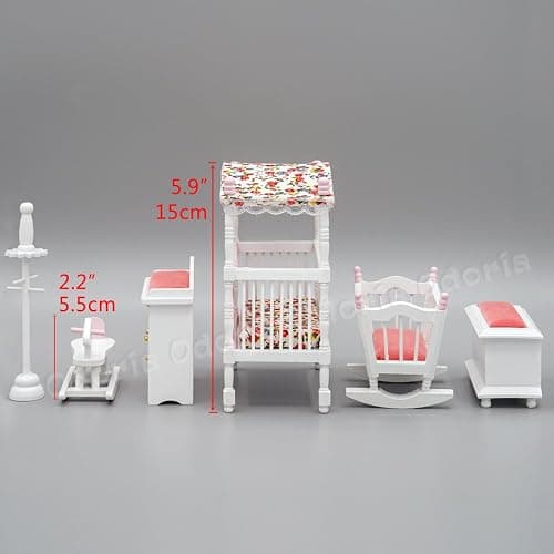 Odoria 1/12 Miniature Baby Nursery Furniture Set Dollhouse Accessories thumbnail 2
