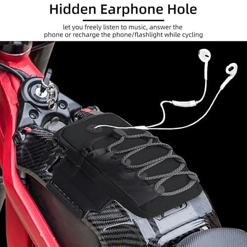 FITALA Motorcycle Handlebar Storage Bag with USB Charging Port, Waterproof Pouch for Sur-ron Light Bee X Segway, Black thumbnail 5