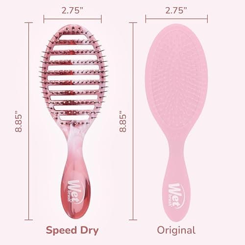 Wet Brush Speed Dry Hair Brush, Pink (Sweet Seaglass) - Vented Design & Soft HeatFlex Bristles Are Blow Dry Safe - Ergonomic Handle Manages Tangles - Pain-Free Hair Accessories thumbnail 5