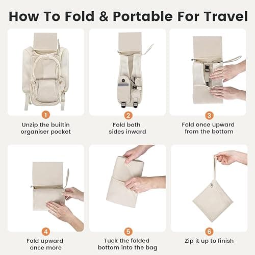 TUIKEN Small Hiking Backpack 15L-Lightweight Packable Foldable Backpack for Travel Camping Outdoor Commute, Compact Rucksack for Women Men(Beige) thumbnail 7