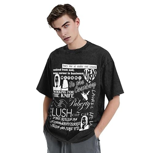 Generic Rock Shirt Cotton Mens Crew Neck Short Sleeves Vintage T-Shirts Novelty Retro Graphic Tee Tops thumbnail 4