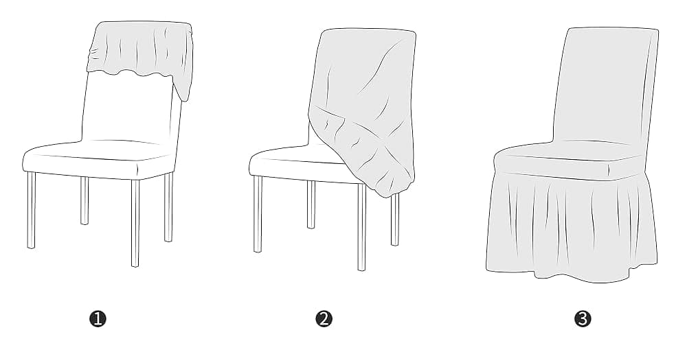 XMNTG Dining Room Chair Slipcovers 1-Piece Stretch White Dining Chair Covers Dorm Chair Cover Non Slip Washable Furniture Protector with Skirt Country Style for Hotel Ceremony Party (White) - White thumbnail 7
