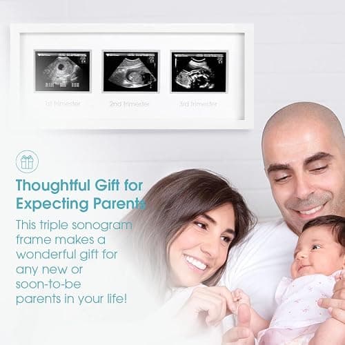 Pearhead Sonogram Progression Frame - Trimester Pregnancy Milestone Keepsake, Gender-Neutral Nursery Decor, Displays 1st, 2nd & 3rd Trimesters Ultrasound Photos, White thumbnail 4