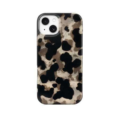 Reownest Kompatibel mit iPhone 15 Hülle, Niedliches Schwarz Gold Gepard Leopard Muster Design, Weiche TPU Stoßfeste Schutzhülle Bumper Ästhetische Handyhülle – Schwarz - Image 1