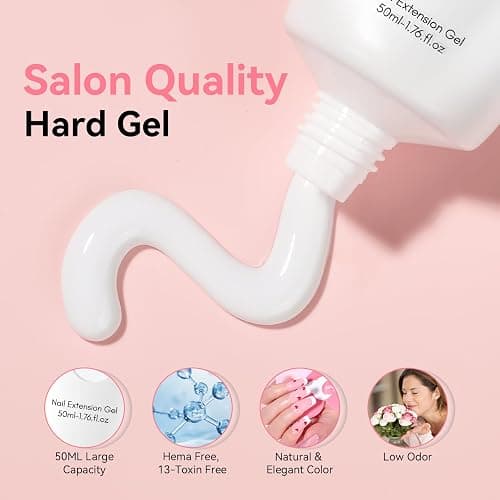 Makartt Poly Nail Gel White Hem-Free 50ML Nail Extension Builder for French Manicure, Hard Gels for Nails Strengthener Long-Lasting Salon Nail Art Design Easy DIY at Home thumbnail 3