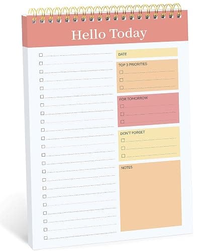 Taja To Do List Notepad - To Do List Notebook for Work with 52 Sheets, 9.8" x 6.5", Undated Daily Planner Perfect for Daily Tasks and Goal Setting, Notepad Suitable for Office, Home & School - Pink - Image 1