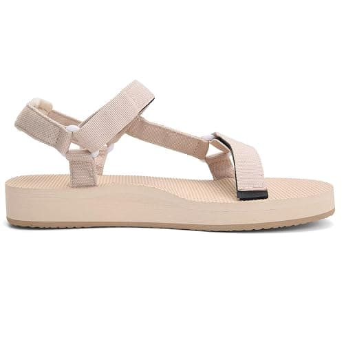 WateLves Womens-Sport-Sandals Outdoor Hiking Sandals with-Arch-Support Comfortable Webbing-Water-Athletic Beach-Sandals for Travel-Walking-Trekking-Camping - 6 - Hd-tropical Brown thumbnail 6
