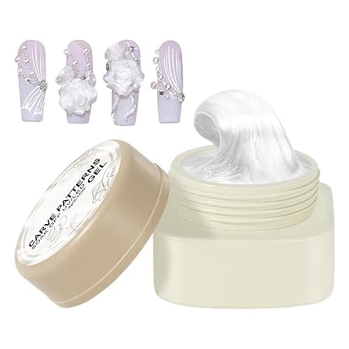 Pearl White Solid Builder-Gel For Nails, 3D Gel Nail Sculpture, Non-Stick Sculpting Gel, Nail Extension Hand Carving Molding, Multifunctional Manicure Supplies For Salon And Home, Easy Dry, 5g thumbnail 7