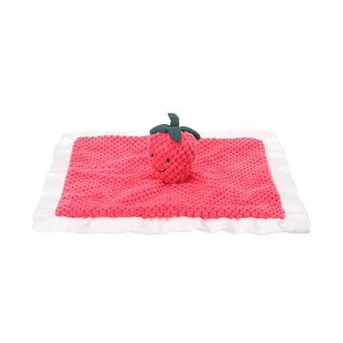 Apricot Lamb Stuffed Fruit Strawberry Security Blanket Infant Nursery Character Blanket Luxury Snuggler Plush Baby Lovey(Strawberry) thumbnail 8