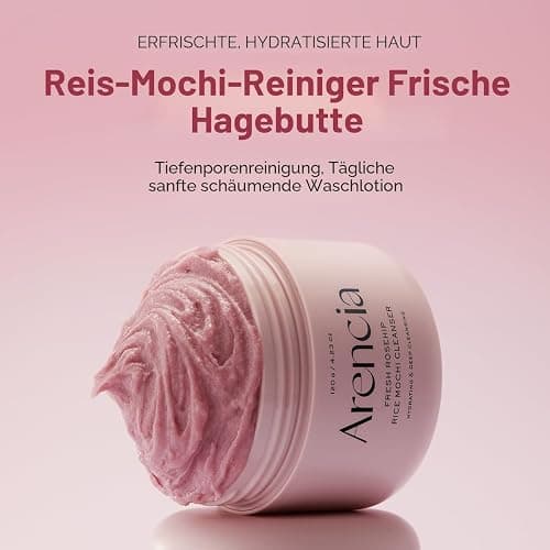 Arencia Fresh Rosehip Rice Mochi Cleanser – Sanftes Peeling 2-in-1 Gesichtsreinigungsmittel & Maske mit Hagebutte, Aloe Vera & Kamille für Alle Hauttypen, 120 g thumbnail 2