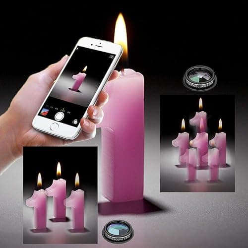 Godefa Phone Camera Lens Kit, 14 in 1 Lenses with Selfie Light for iPhone 14 13 12 11 Xs X Pro Samsung and Other Andriod Smartphone, Universal Clip on Wide Angle+Macro+ Fisheye Camera Lenses thumbnail 6