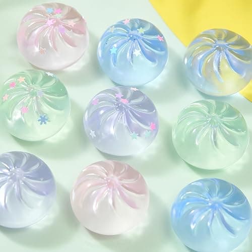 Xinbalove Mini Glitter Dumpling Squishy, Sensory Stress Squishy Dumpling Hand Toys, Soft Dumplings Squeeze Dough Ball for Stress Relief, Classroom Prizes, Calming Adults Fidget Toys 4 Pack thumbnail 6