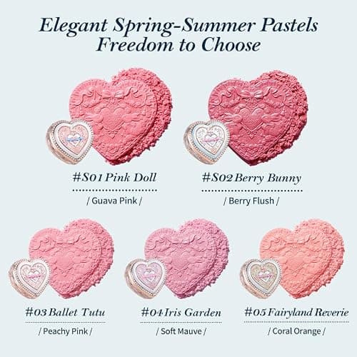 Flower Knows Bunny Garden Embossed Blush,Talc-Free Rose Satin Powder Blush,Highly Pigmented,Buildable&Blendable Formula,Dimensional Cheek Color for a Deep,Luminous Finish,Gift-Worthy(S02 Berry Bunny) thumbnail 4