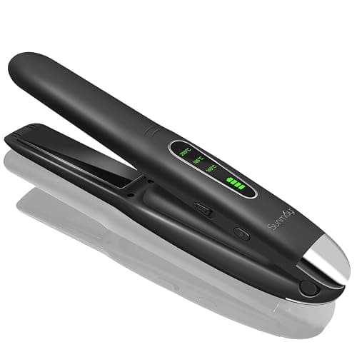 SUNMAY Voga Plancha Pelo Inalambrica 2 en 1, Plancha de Pelo y Rizador de Titanio Portátil, Mini Plancha Pelo Viaje USB 5000 mAh, 3 Niveles de Temperatura, Calentamiento Rápido (Negro) - Image 1