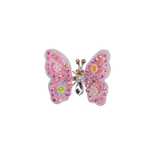 Cartanfill-Embroidery Butterfly Hair Clips Set 6pc Multi Color Stylish Accessories for Girls (C) thumbnail 4