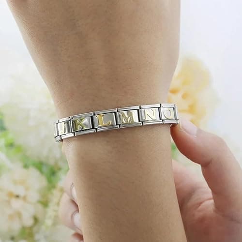 GEMOSA 9mm Italian Charm Bracelet Starter Set, Stainless Steel Classic Link Bracelet for Women Men, Adjustable 6.75-8 inch, 18+3 Links with Connector Tool – Multiple Colors thumbnail 6