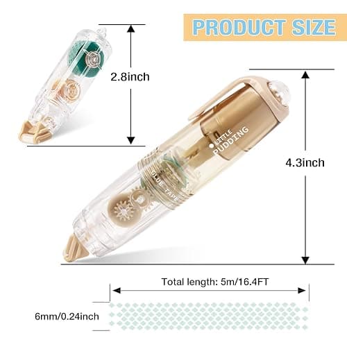 4 Pcs Double Sided Tape Roller with 8 Refills, Retractable Glue Tape Roller, Adhesive Tape Dispenser Runner for Scrapbooking and Crafts, Arts Projects,Gift Wrapping, Photo-Safe thumbnail 3