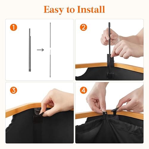 Lifewit 100L Laundry Basket with Lid, Clothes Hampers for Laundry with Bamboo Handles and 1 Removable Bag, Large Foldable Laundry Hamper for Bedroom, Bathroom, Dorm, Laundry Room, Black thumbnail 5