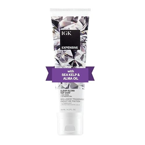 IGK - EXPENSIVE - Clear Hair Gloss Treatment – Shine-Boosting Top Coat for Glass Hair – Hair Treatment for Smooth, Polished Finish – Clear Gloss for Hair Sheen and Silkiness - Cruelty Free 4.2oz - Image 1