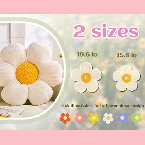 Vdoioe Flower Pillow, Cute Daisy Pillow Orange Flower Shaped Throw Pillow Cushion Seating 15.75" Floor Pillows Home Decorative thumbnail 5